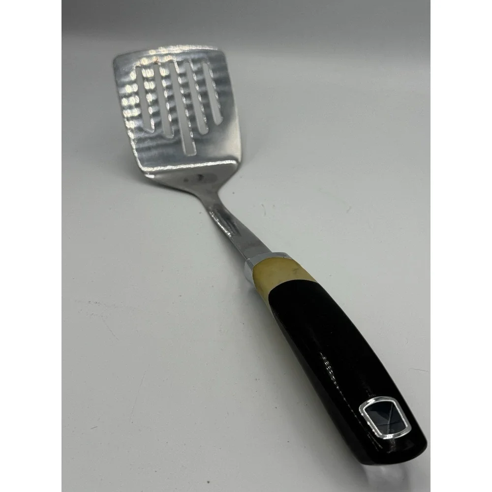 Kenmore Stainless Steel Spatula Turner Black Beige Plastic Handle Solid
